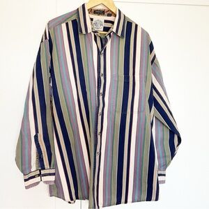 Gant Salty Dog  Striped Poplin Button Down Grunge Y2K Shirt 90’s Vintage XL